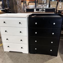 4 Drawer Dressers Chest of Drawers, Modern Tall Dresser, Wood Drawer Chest Storage Cabinet for Living Room, Hallway, Entryway, Home Office, Ivory Whit