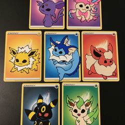 Eveelution Painted Cute Cards Jolteon Flareon Umbreon