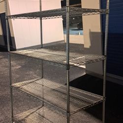 Chrome Wire Shelving Unit - 48 x 24 x 81" on wheels with locks