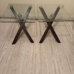 Set Of Side Tables With Glass Top