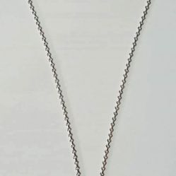 18k Solid White Gold Necklace With 18k Solid White Gold Heart Pendant