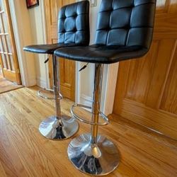 Set of 2 Oxygen Bar Stools Black
