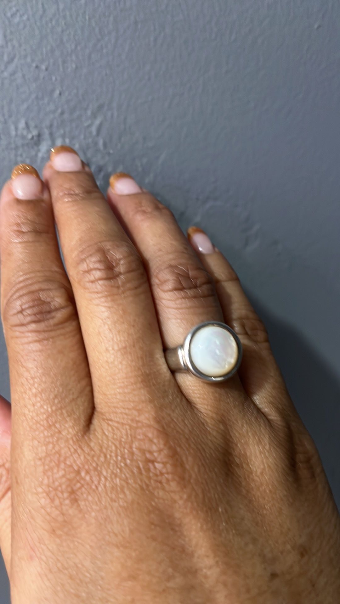Sterling Silver Pearl Ring 