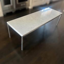 Midcentury Marble And Chrome Table Rectangular