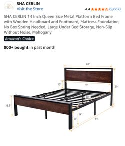 Queen bedframe never opened
