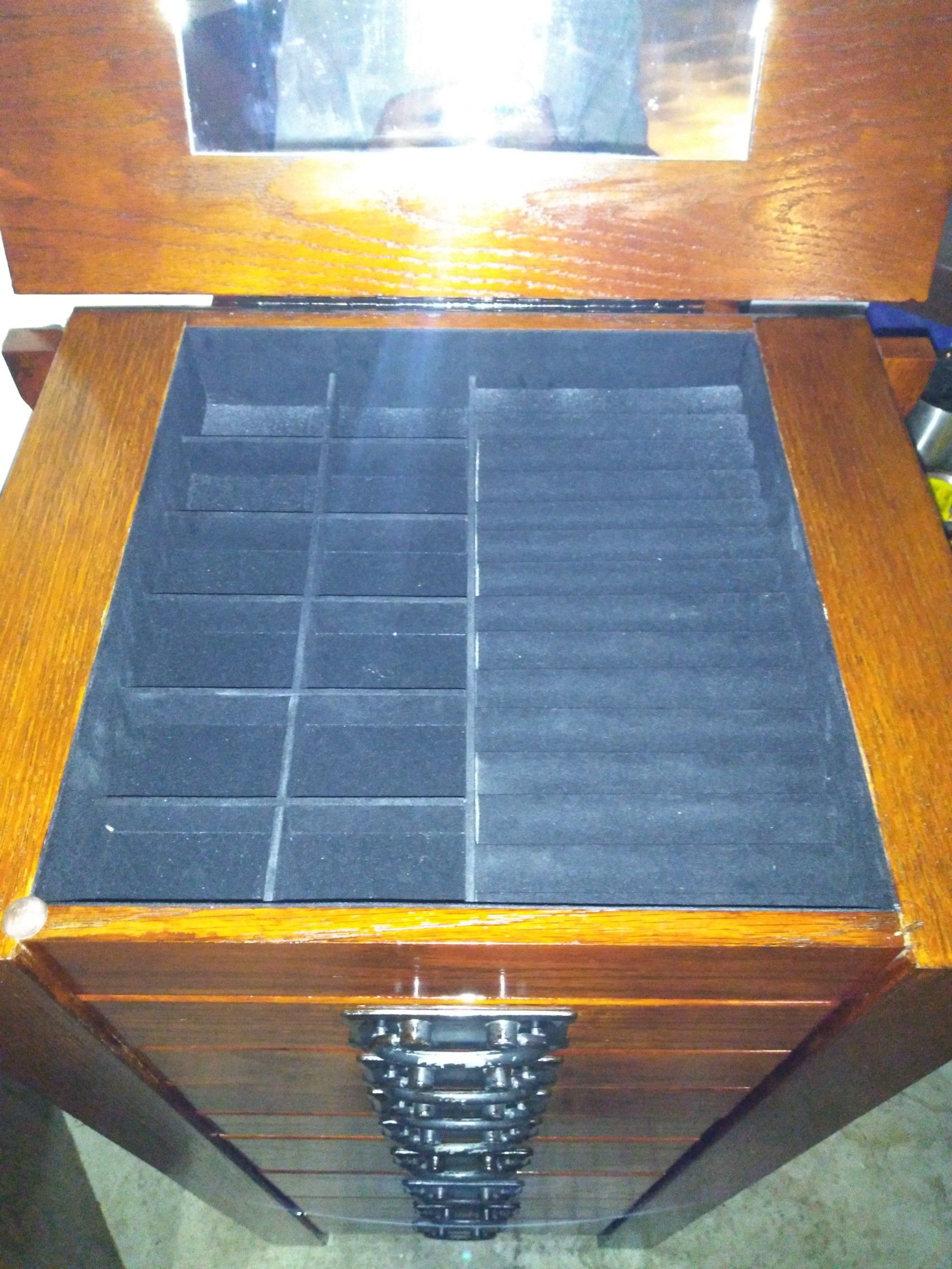 Solid hardwood jewelry cabinet