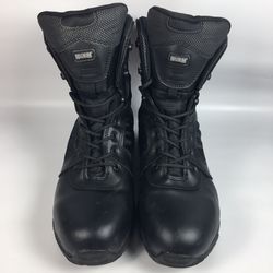 MAGNUM BOOTS  SIZE 11 COLOR BLACK  Leather Waterproof Tactical Military Mens Combat Boots or Work Boots with Side Zipper LIKE NEW EXCELLENT CONDITION 