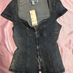 XXS Denim Zip Up Shirt 👕 ✨ 