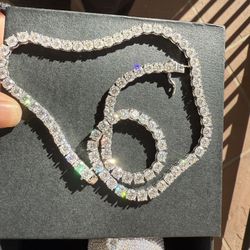 Lab Diamond Moissanite Tennis Chain 5MM Men’s Women’s