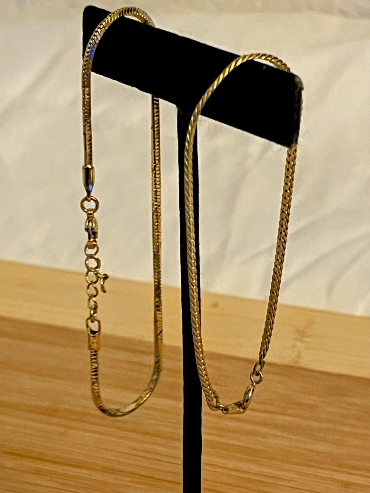 8” Gold plated bracelets set of 2
