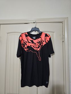 Men's Puma Black And Red Graphic T-Shirt 