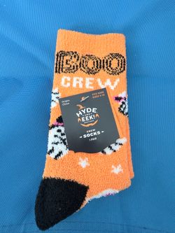 Hyde and Eek Boutique Orange fuzzy Halloween crew socks