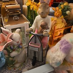 bunny on bike wih dog 