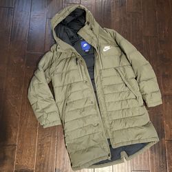 Nike Mens Olive Green Parka Puffer Jacket L