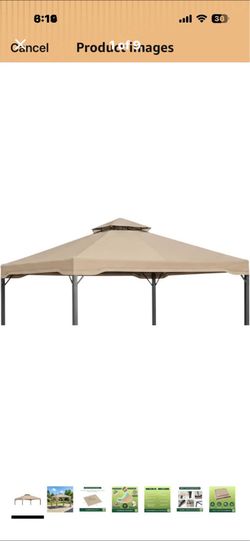 New Open Box Beige Garden Winds Reinforced RipLock 350 REPLACEMENT CANOPY TOP