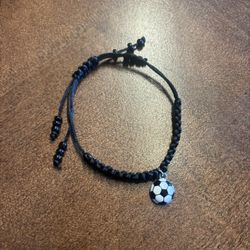 Soccer Charm Bracelet Macrame adjustable 