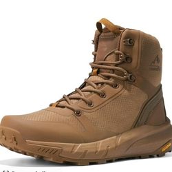 Botas  de Trabajo Para Hombres Forro De Malla Cuero Vegano Suela De Goma Y Cierre Lateral  Size 9.5 