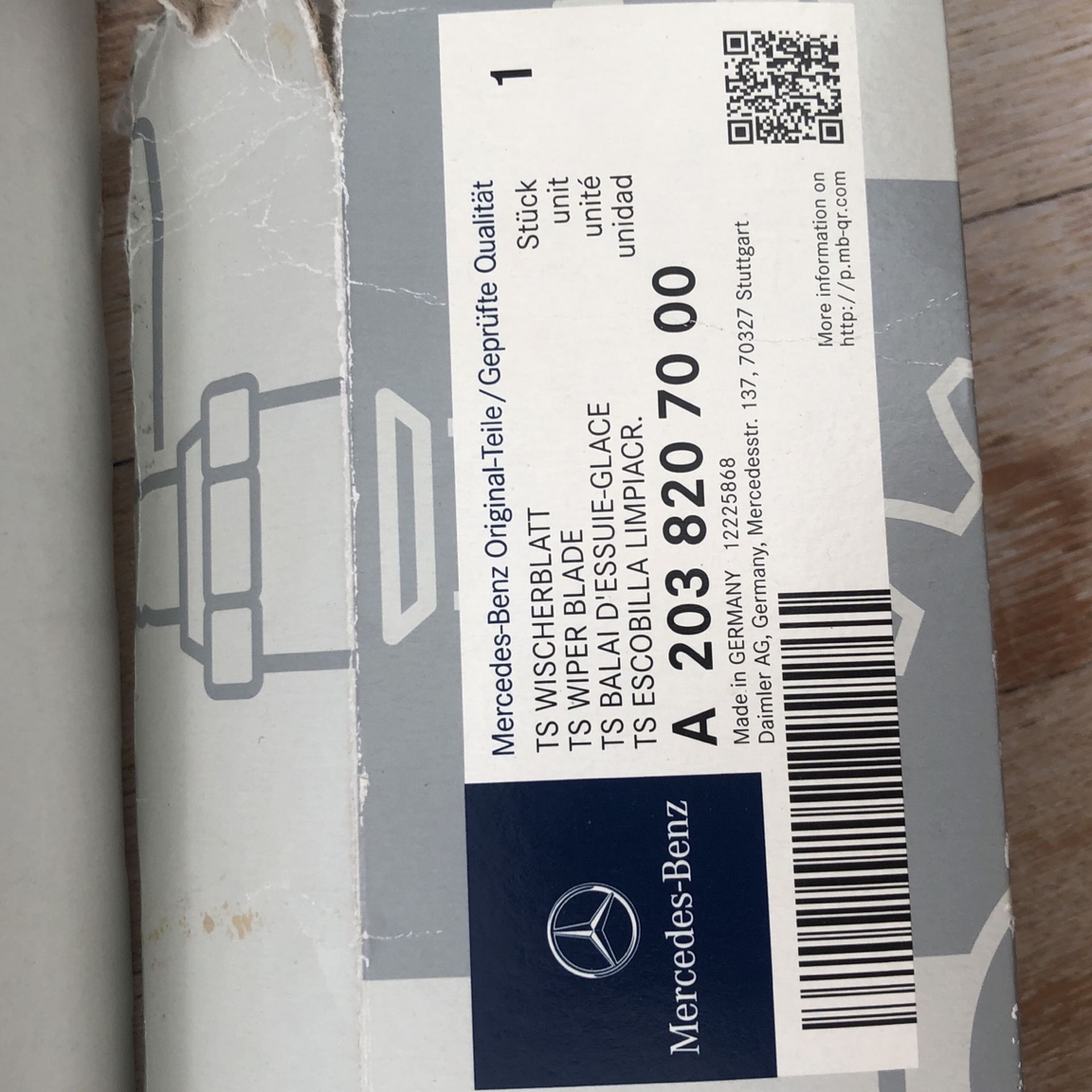 Mercedes Benz Wiper Blades A 203 820 700 0