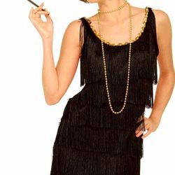 Black X-small/Small Halloween, Themed/Birthday Party 20's Flapper Dress and Headband Costume

