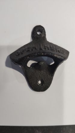 Wall Mount Bottle Opener, Rustic Cast Iron