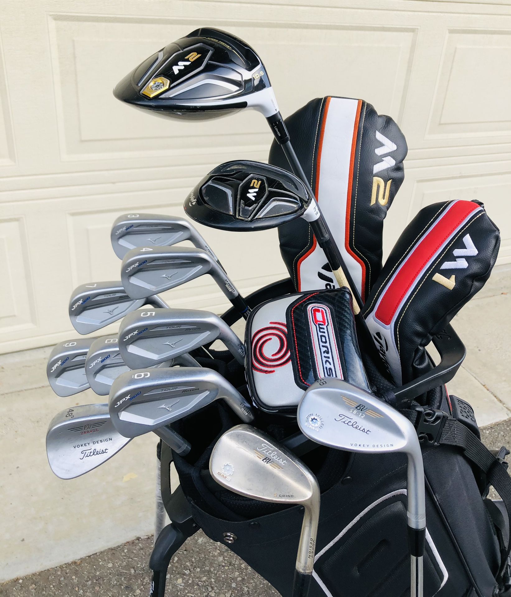 Mizuno Golf Set JPX-900 TOUR forged Irons 3-9i, PW Titleist Vokey 48*, Taylormade M2 Driver