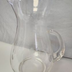 Princess House Heritage 10H x 8W" Crystal Glass Pitcher Cut Etched Pattern, no chips