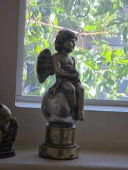 Cherub Angel Figurine on Pedestal