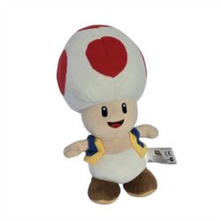 2017 Little Buddy Super Mario Bros. Toad Mushroom Plush 8" Nintendo Stuffed