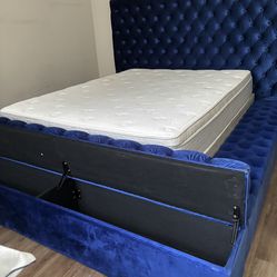 Blue Velvet Bed Frame
