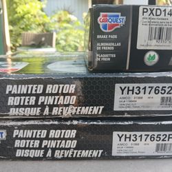 Brakes (With Hardware PXD1454H) And Rotors (YH317652P) Car Quest Platinum Brand New Unopened Box