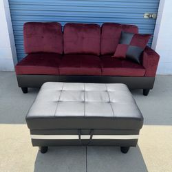 New Couch With Ottoman