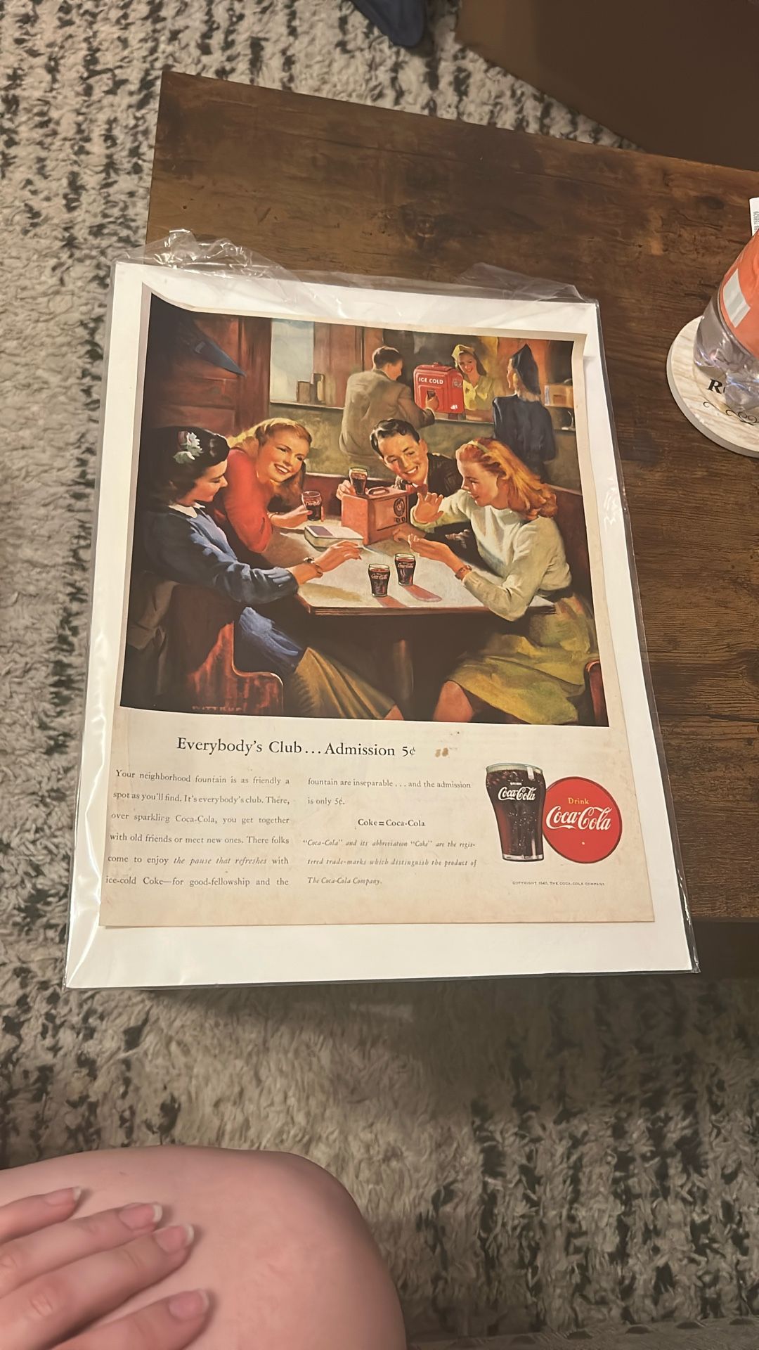 Rare Two-Sided Vintage 1947 Coca-Cola & RCA Victor Magazine Ad