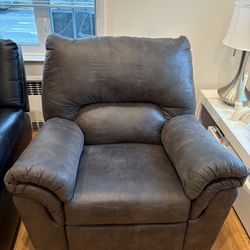 New Recliner Grey Microsuede 