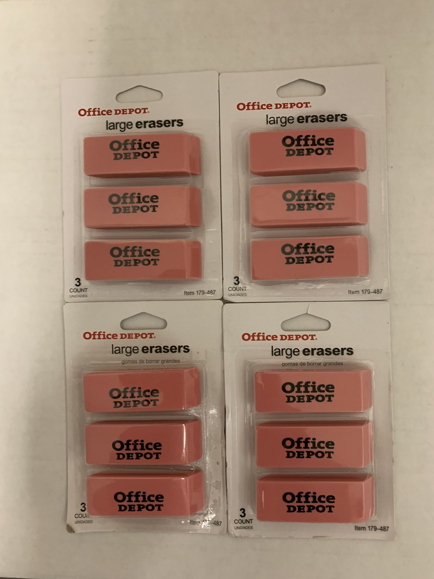 (12) - Erasers - (New)  $ 3 - For All 4 - Packages