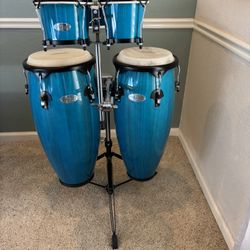 Toca Percussion Synergy Wood Congas & Bongos - Bahama Blue