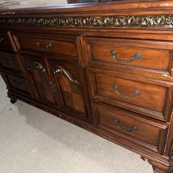 Cabinet + Mirror – Make Offer  Cabinet: 69”x37”x17” Mirror: 44”x52”