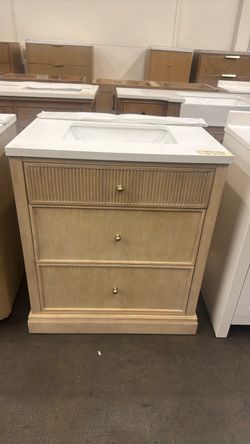 30” Bathroom Vanity with White Sink Top