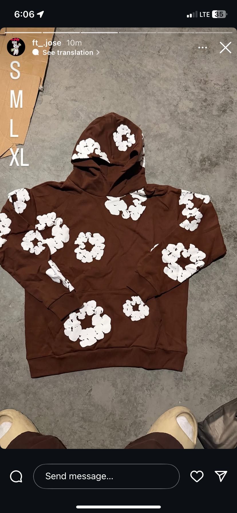 Brown Denim Tears Hooide