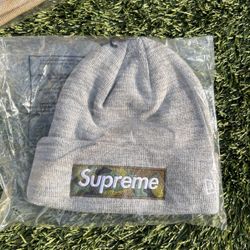 Supreme box logo Beanie Ash grey