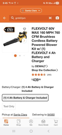 DEWALT LEAF BLOWER 200$