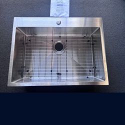 New 30 - inch Under-mount Single Bowl 16 Gauge Stainless Steel Kitchen Sink