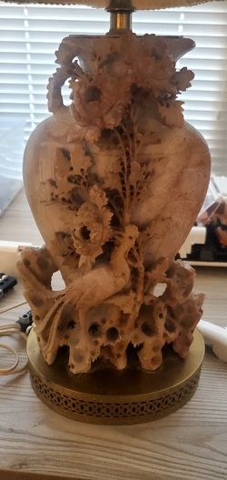 Soap Stone lamp.... Vintage antique...