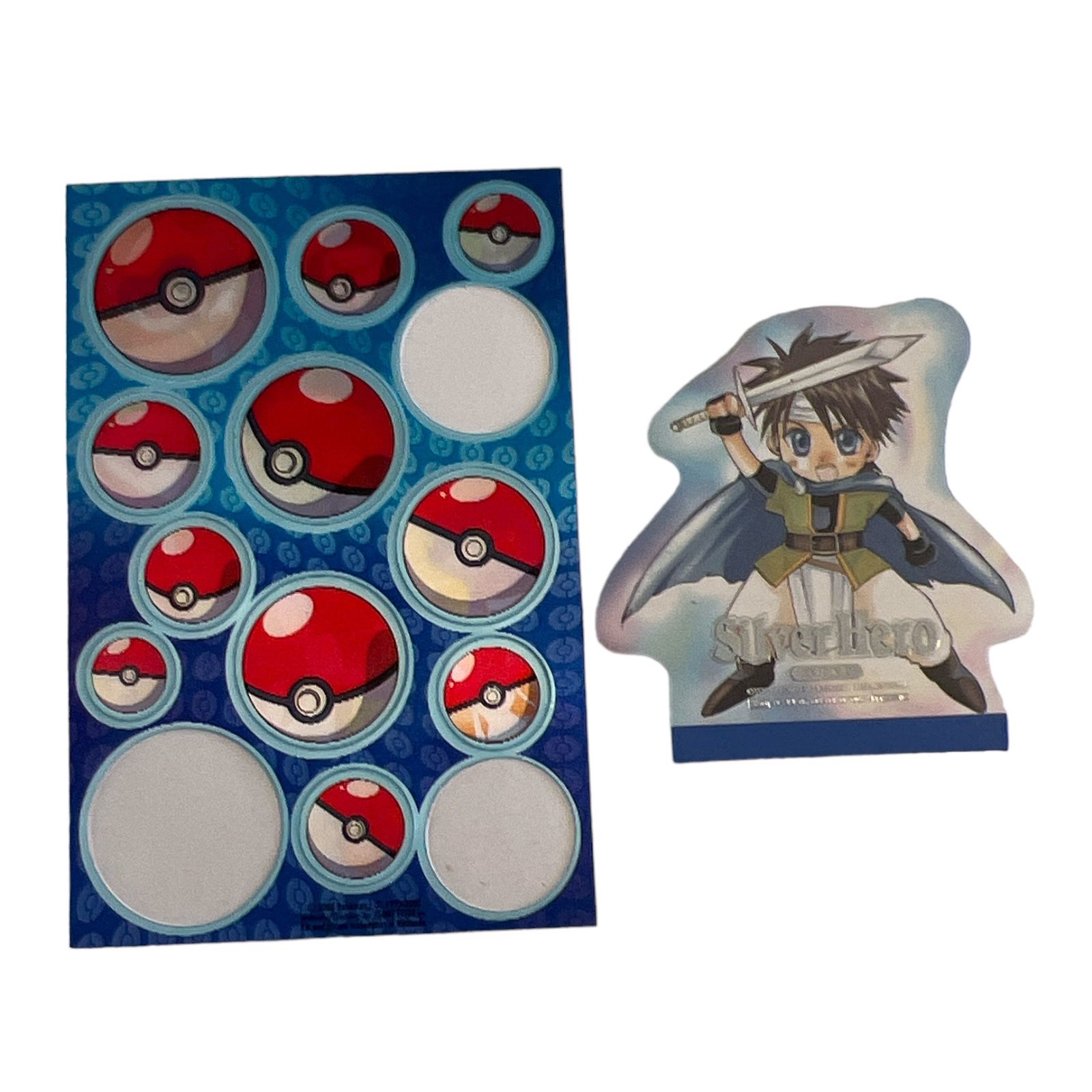 Pokemon Nintendo 2008 stickers hologram 3D & Manga Anime Silver Hero Pad