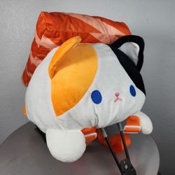 21" LARGE Cat Salmon Backpack Plush