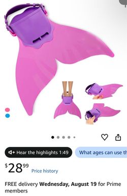Adjustable Mermaid Swim Fin for Swimming Training Girl ,Boys ,Kids ,Children by AIWANK adjustable monofin for mermaid tails,Suitability for kids