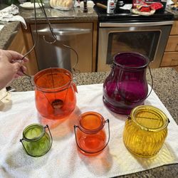 Assorted Glass Candle Holders