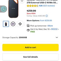 SanDisk Extreme Pro Portable SSD 2 TB Black