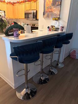 2/4 navy blue barstools