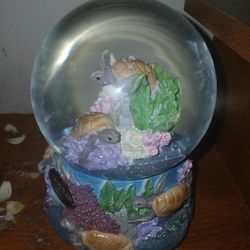Turtle Snow Globe With Music Box