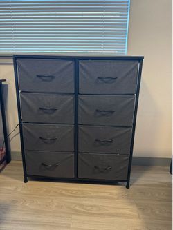 8-Drawer Fabric Dresser with Wooden Top